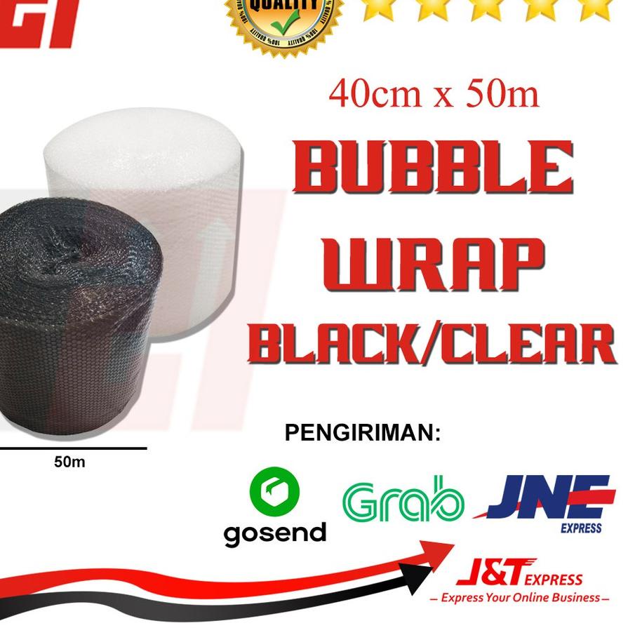 

✨Promo✨ Hari Ini Bubble Wrap Bubble Wrap Gelembung Bening Hitam 40cm x 50m gas !!