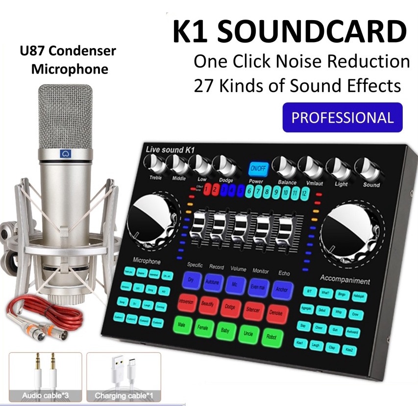 U87 Condenser Microphone for PC phone Large Diaphragm Condenser Mic