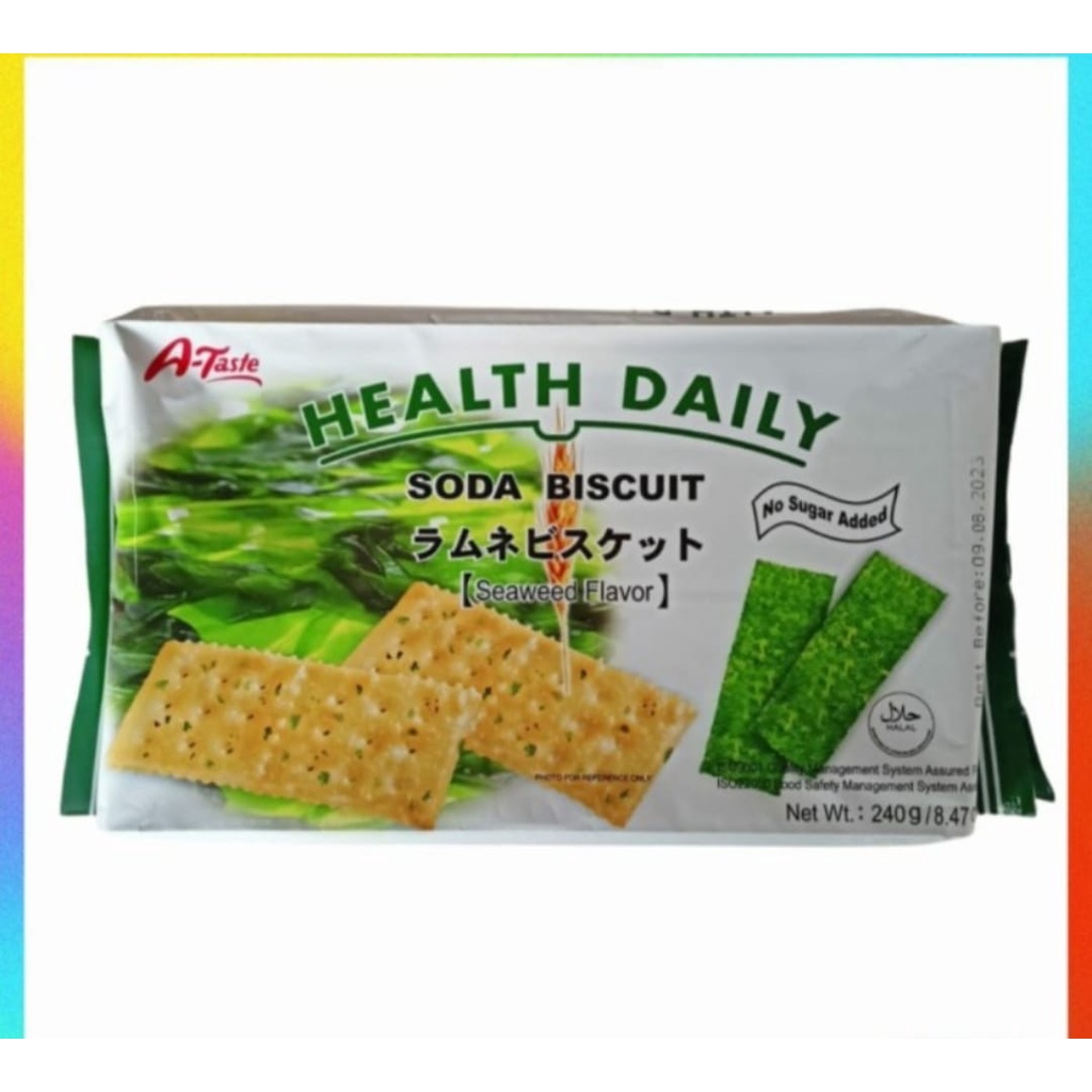 

Health Daily Soda Biscuit Seaweed Flavor No Added Sugar / A-Taste Health Daily Soda Biscuit 240 Gram