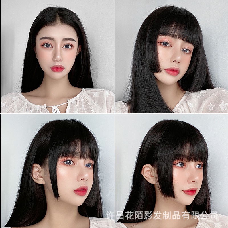 [COD Tangding] 1pc Alami Putri Potong Rambut Wig Wanita Gadis Poni Udara Cosplay Rambut Ekstensi Aksesoris