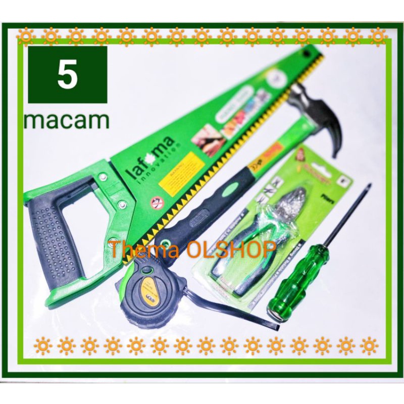 lagi promo... 5 macam alat tukang terlaris/alat pertukangan paket hemat