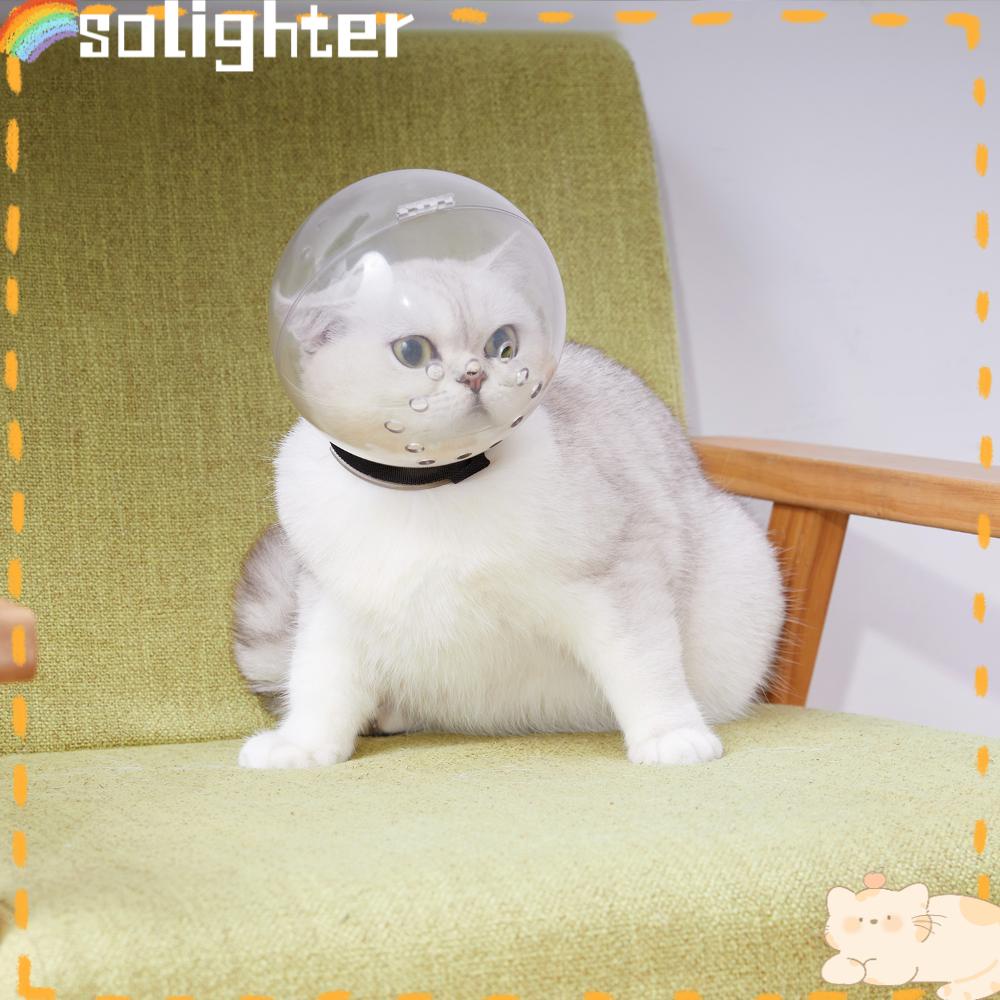 Solighter Cat Collar Recovery Kitten Adjustable Cute Neck Cone Breathable Elizabeth Collar