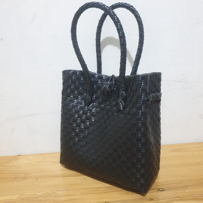 Tas Jali Reguler Premium | Tas Anyaman Plastik | Size S - Hitam