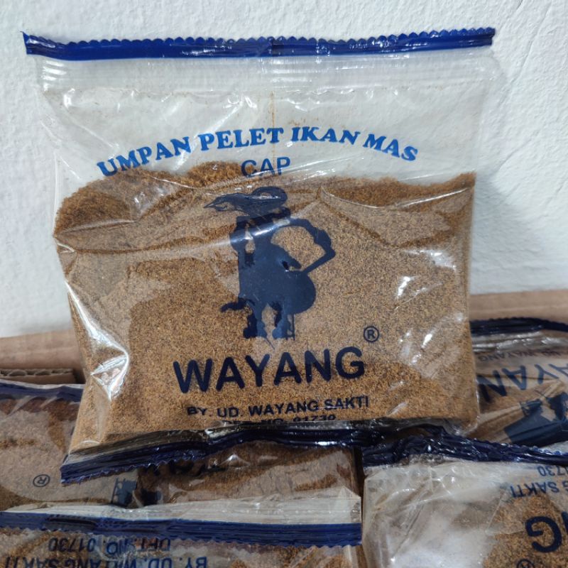 UMPAN PELET IKAN MAS CAP WAYANG KEMASAN 100GRAM