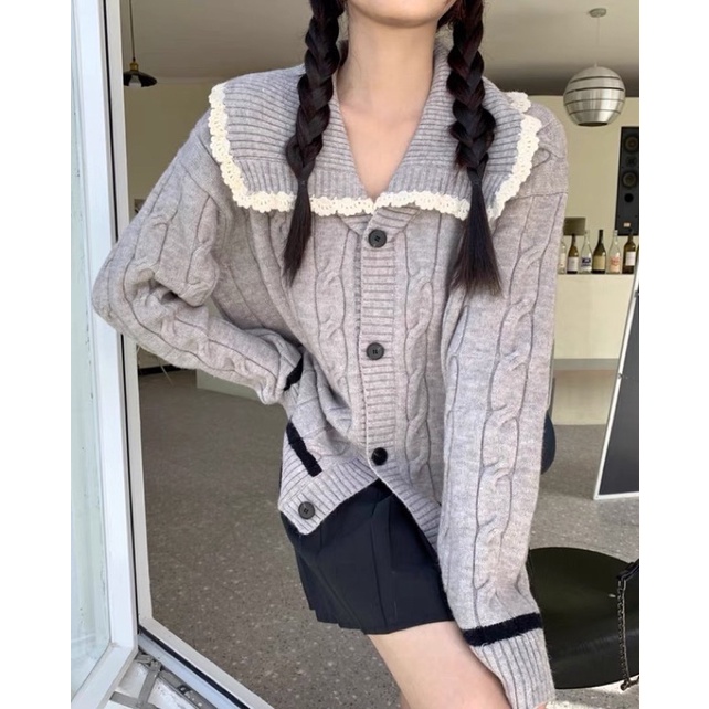 Knit Sweater Grey / Sweater Rajut Import