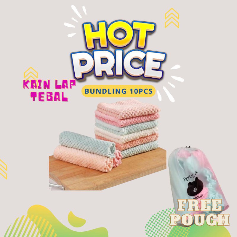 (ISI10PCS PER POUCH) Lap Dapur Tebal Lembut