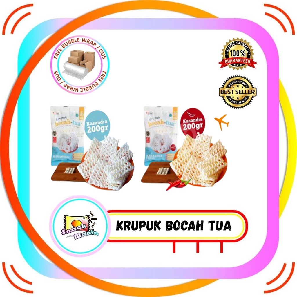 

Krupuk Bawang Bocah Tua Kasandra Hot Spicy Pedas - Original 200 gr