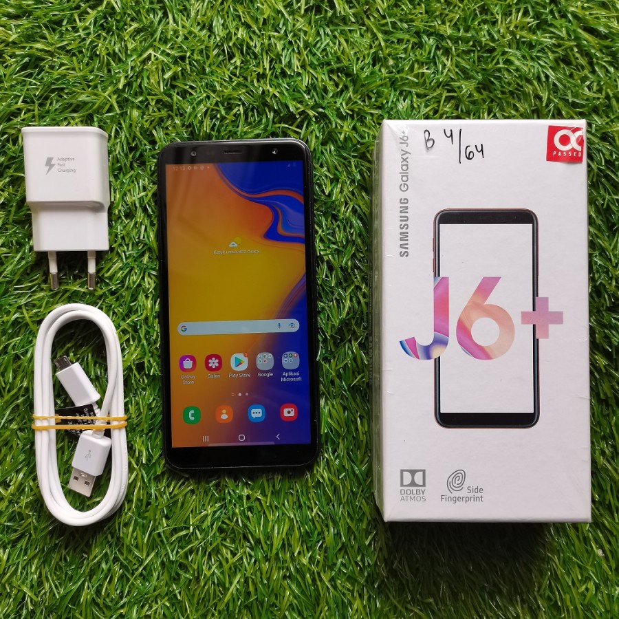 HANDPHONE SAMSUNG J6+ 4/64GB FULLSET NO HEADSET SECOND SEKEN BEKAS MURAH