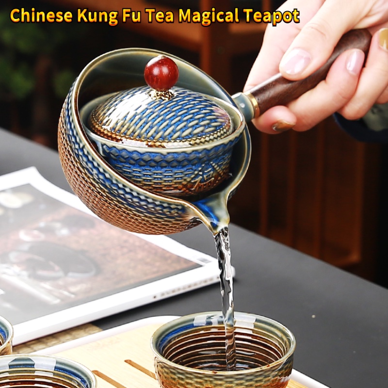 Teko Keramik Chinese Gongfu Tea Pot Rotasi 360alat Pembuat Teh Infuser Portable Single Pot 160ml Chinese Gongfu Tea Supplies