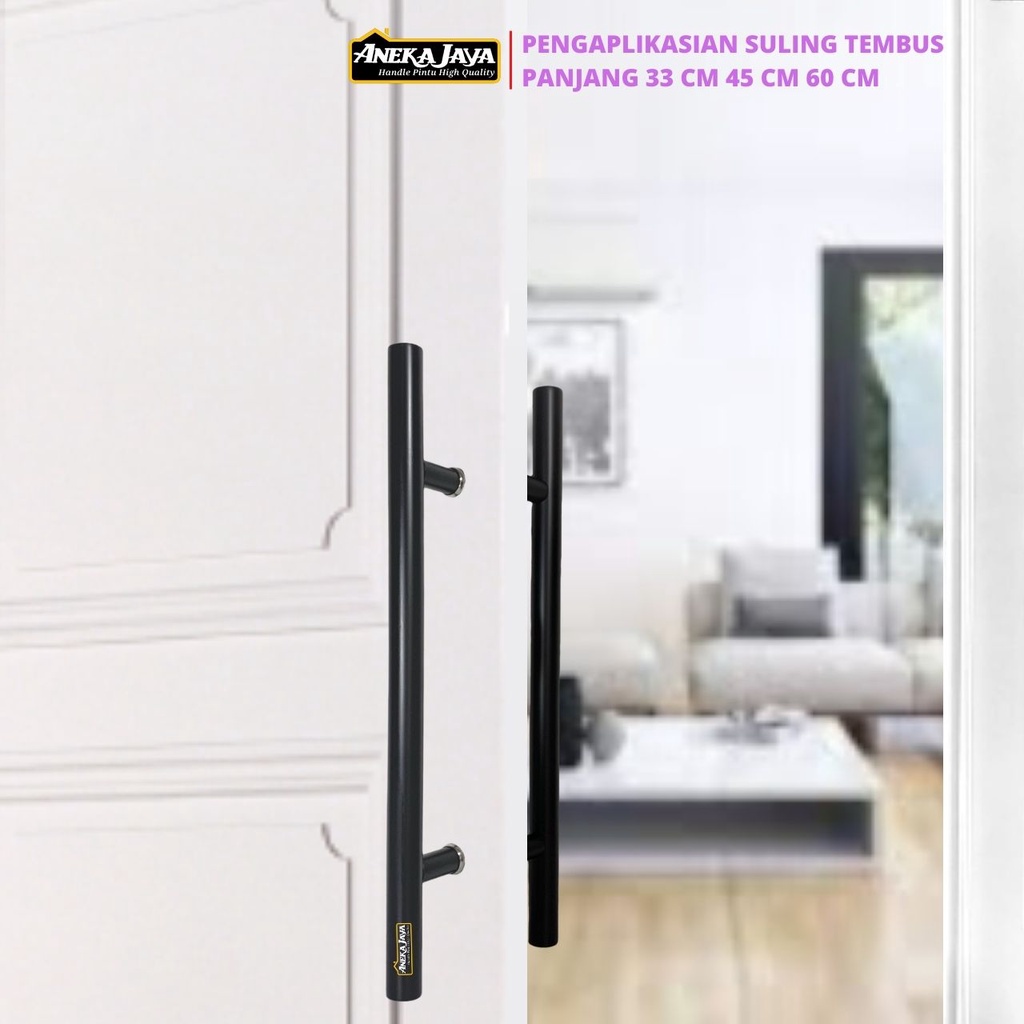 Handle Pintu Kaki Tembus Set Kunci - Panjang 60 cm 45 33 Model Suling - Gagang Tarikan Pegangan Bahan Stainlees