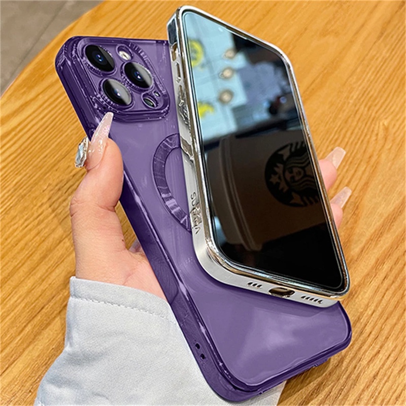 Soft case Pelindung Lensa Kamera Dengan ring Magnetik Untuk iphone 14 pro max 14 plus 13 12 pro max