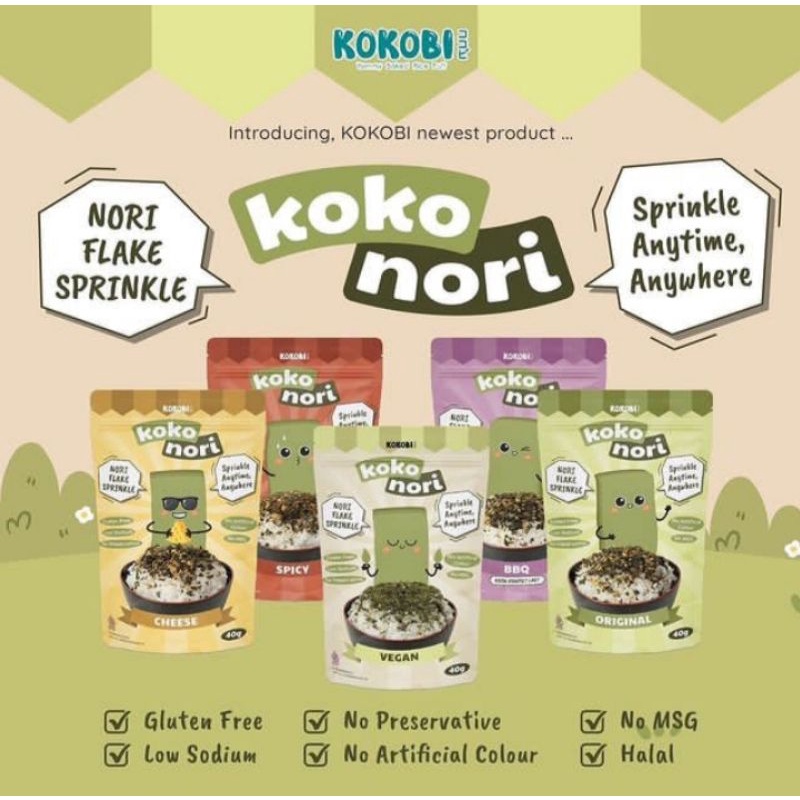 

Koko Nori Abon Rumput Laut Tabur Non MSG KOKOBI