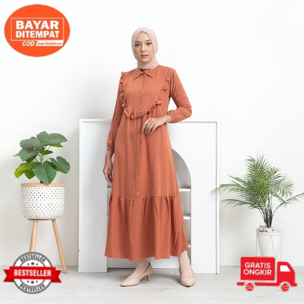 Sakinah Gamis - Afifah Dress  Populer | Fashion Muslim Wanita | Baju Gamis | Dres Polos Kekinin | Dres Kuliah | Home Dres | Midi Dress Terkini | Dres Santai | Bisa COD