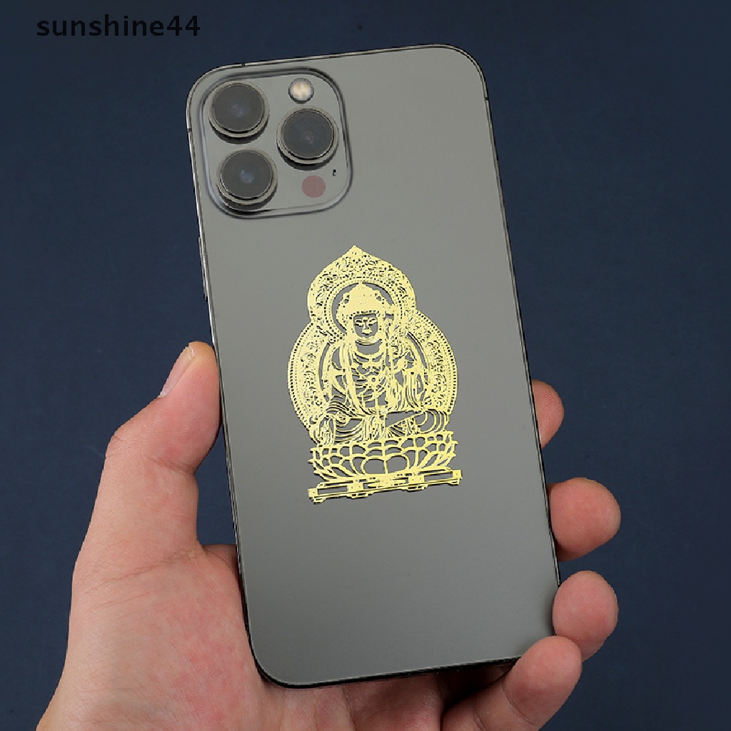 Sunshine 1Pcs Patung Zodiak Buddha Guanyin Buddha Tibet Untuk Phone Case Pad Book Window Decoration Sticker 3D Stiker Dinding.