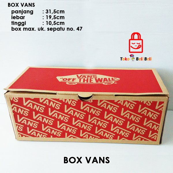 

Box Sepatu Vans Satuan @3500 Muat sampai size 44 tidak mudah penyok