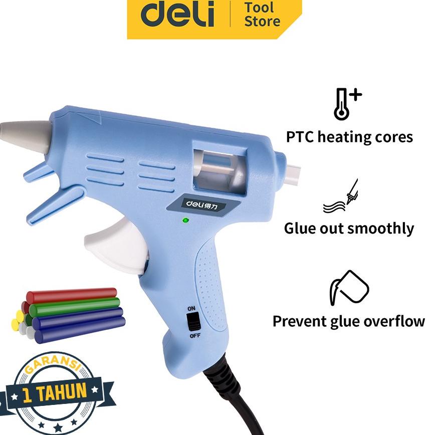 

[COD] 7A587A58 Deli Hot Melt Glue Gun/Lem Tembak 20W Warna Biru/Pink Gratis 10 Lem DL39002X /Alat Perkakas Murah V ♪