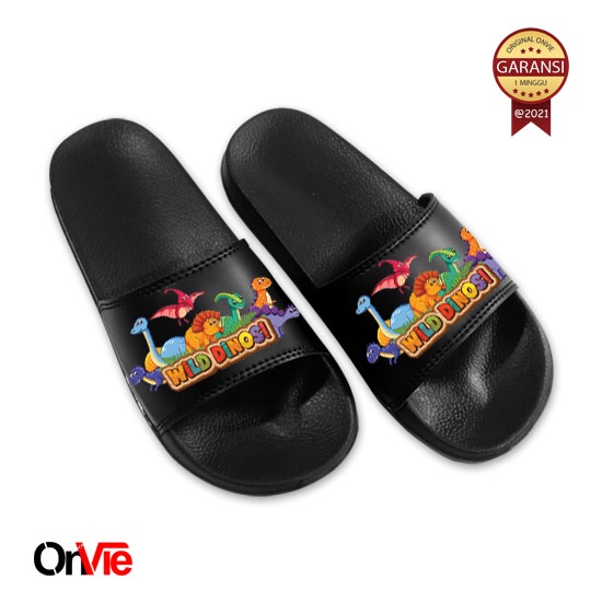 Sandal Slide Anak Laki Laki Anti Slip Dino Trex Premium | Sandal Anak Onvie