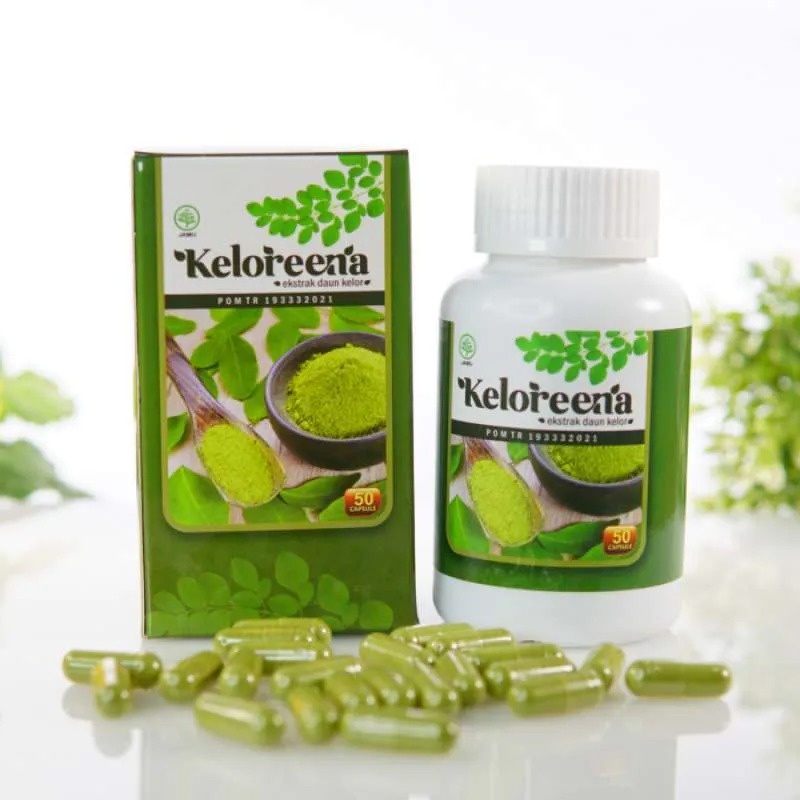 Keloreena Obat Sakit Nyeri Pinggang Belakang Sebelah Kiri Kanan Syaraf Kejepit Herbal Isi 50 Kapsul Daun Kelor Asli BPOM