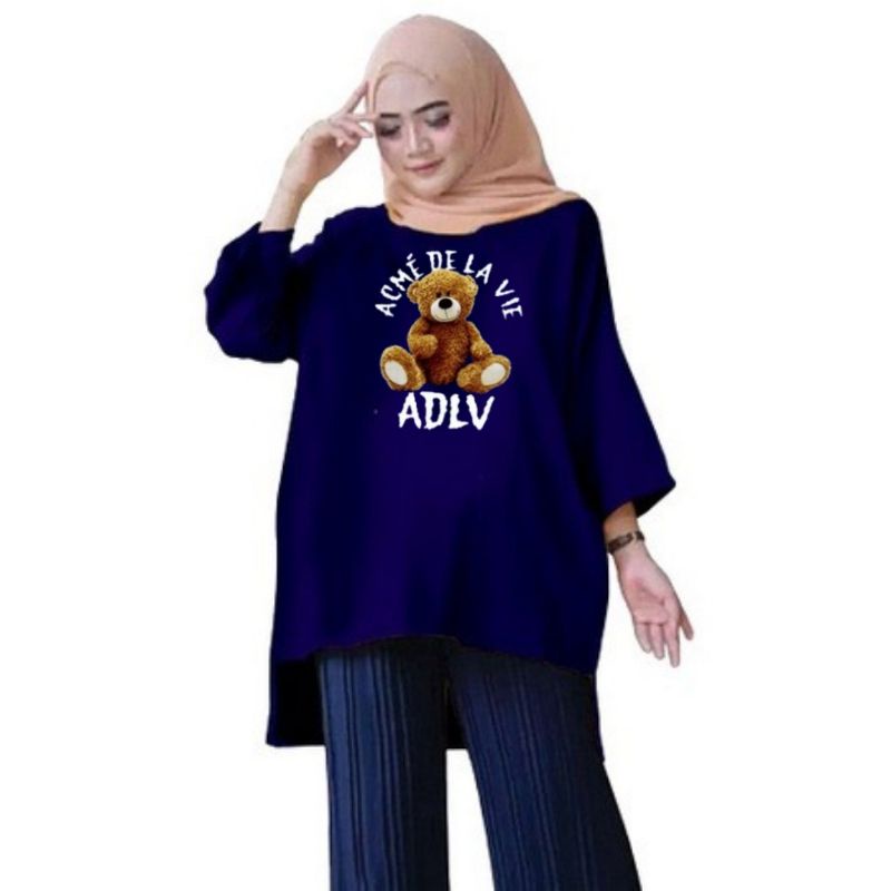 Atasan Baju Tunik Kaos Wanita Oversize LD 130 Cm Terbaru 2023 Viral Gambar DTF Bahan Kaos Babyterry . Atasan Baju Wanita Santai Tunik Wanita Dewasa Cewek Jumbo Kekinian Murah Big Size Teddy Bear