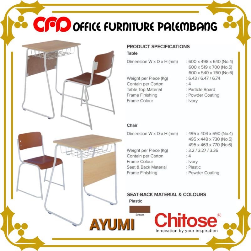 meja kursi siswa chitose ayumi meja sekolah meja belajar meja tulis