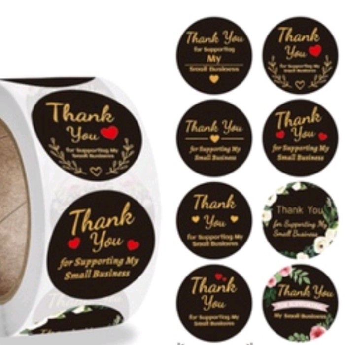

------] Stiker Ucapan Terima Kasih Sticker Thank You Hitam Love Hati Murah