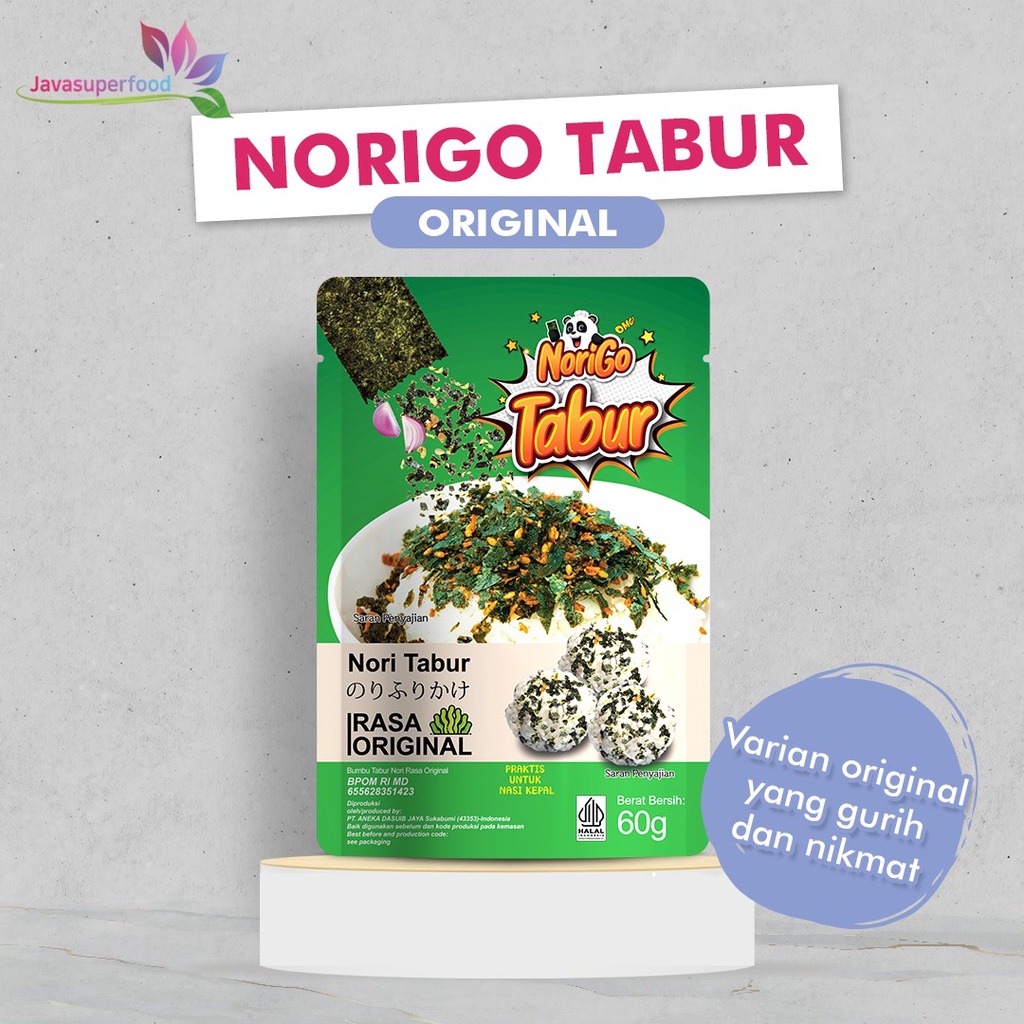 Nori Tabur Rumput Laut Panggang Original 60gr - Java Norigo Nori Tabur