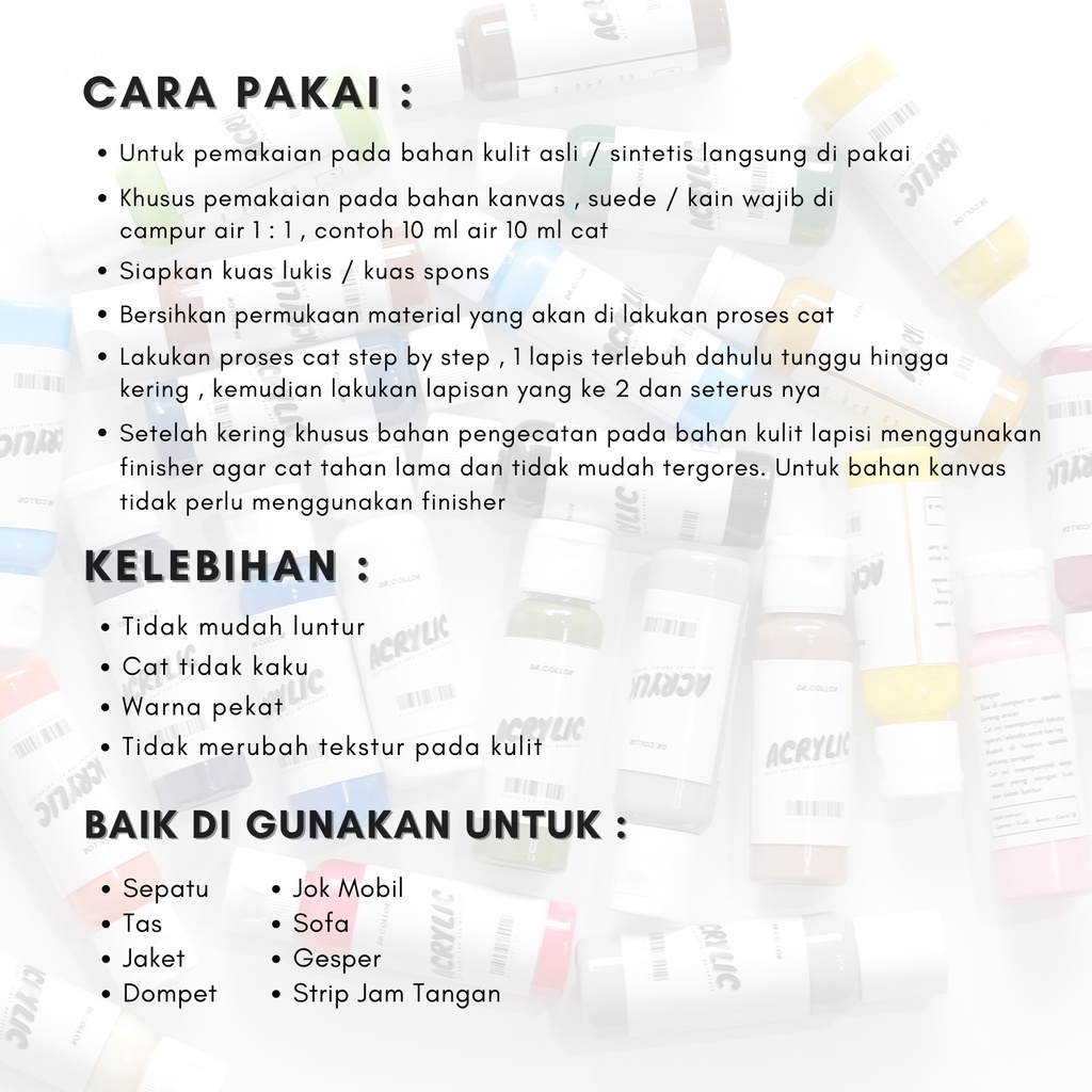 Cat Kulit Cat Sepatu Canvas Acrylic 30 ML Dr Collor