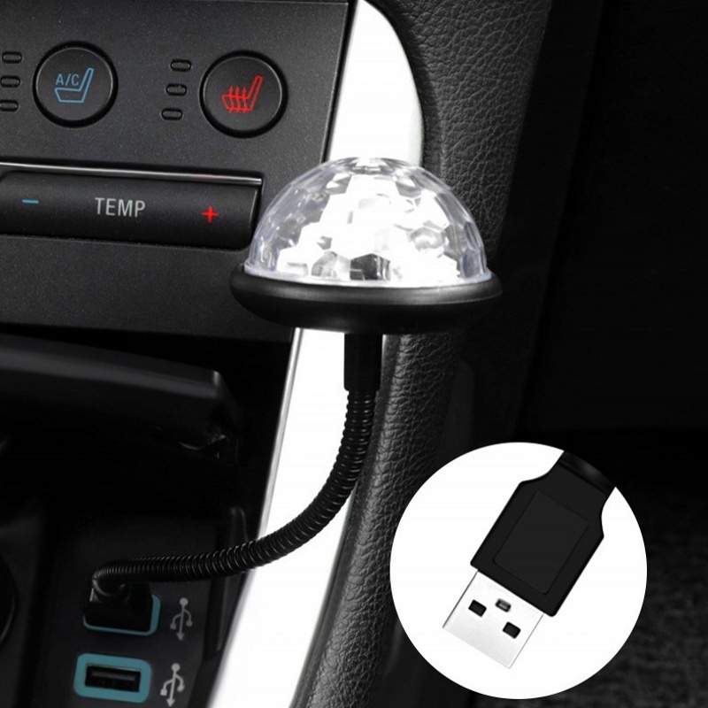 Usb Powered Kreatif Kristal Hemisphere Lampu Romantis Hias Liburan Pesta Bar Panggung Latar Belakang Suasana Proyeksi Lampu Interior Mobil LED Cahaya Warna-Warni