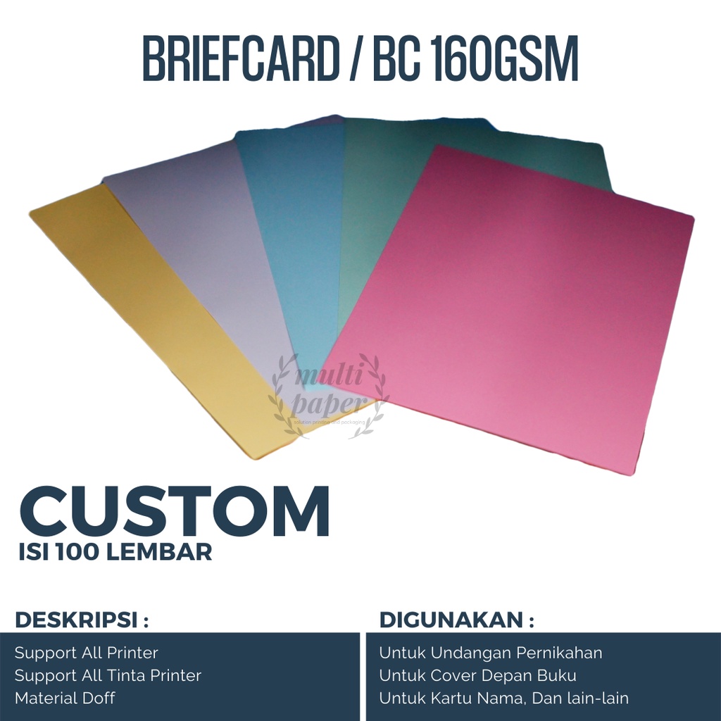 

Kertas Brief card Custom Potong isi 50 Lembar PUTIH / Kertas Brief card / Kertas BC / Kertas BC Custom Potong