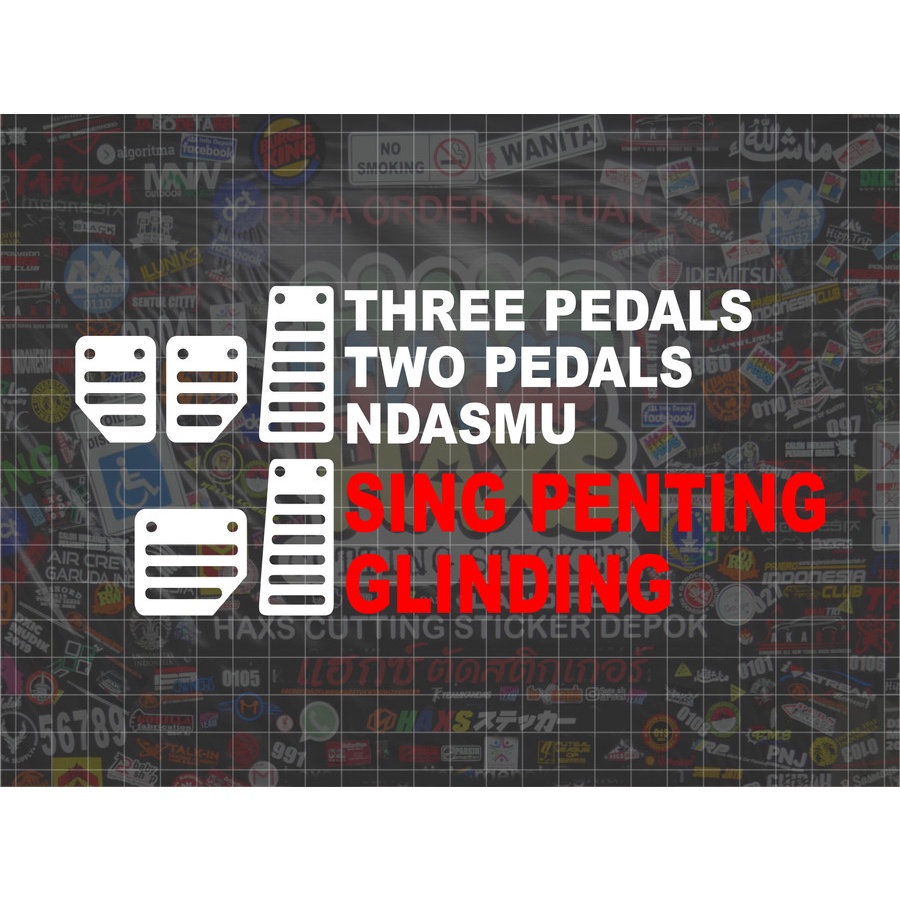 Cutting Sticker Sing Penting Glinding Ukuran 25 Cm Untuk Motor Mobil