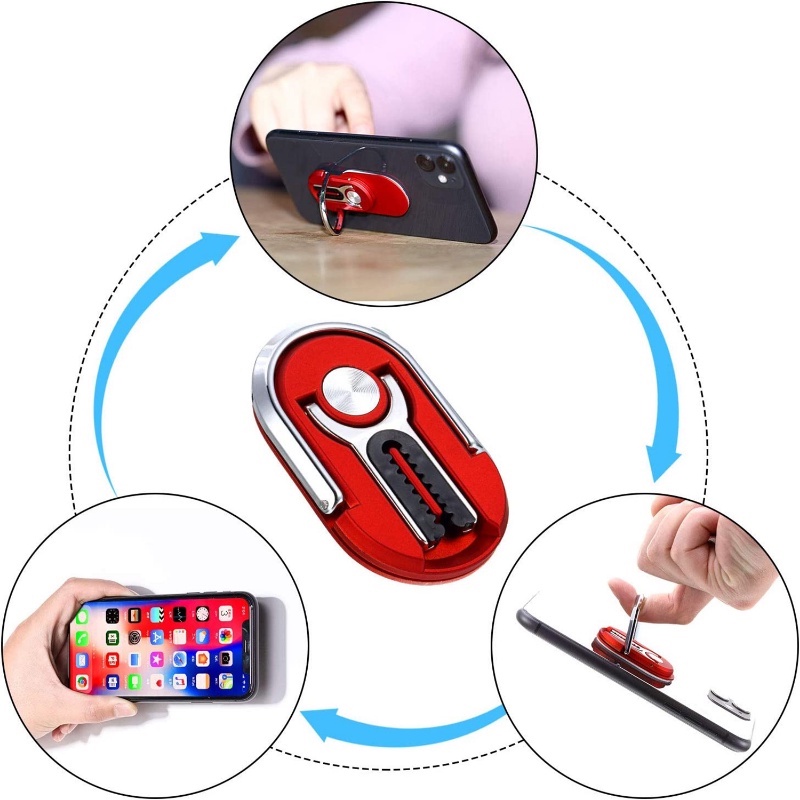 2in1 Universal Phone Finger Ring Holder 360derajat Rotating Bracket Dudukan Dudukan Navigasi Ventilasi Udara Mobil