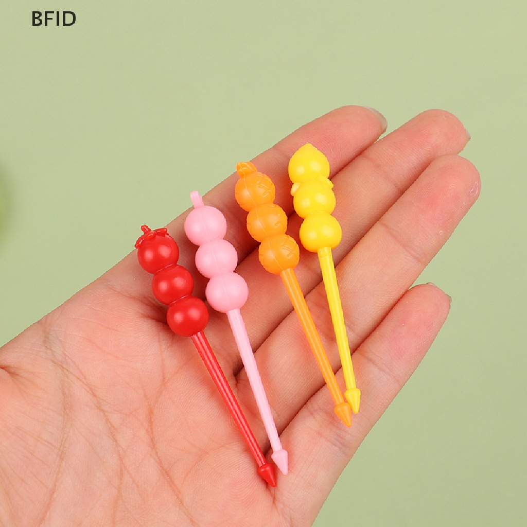 [BFID] Garpu Buah Plastik Mini Kartun Anak Snack Kue Dessert Picks Untuk Bento [ID]