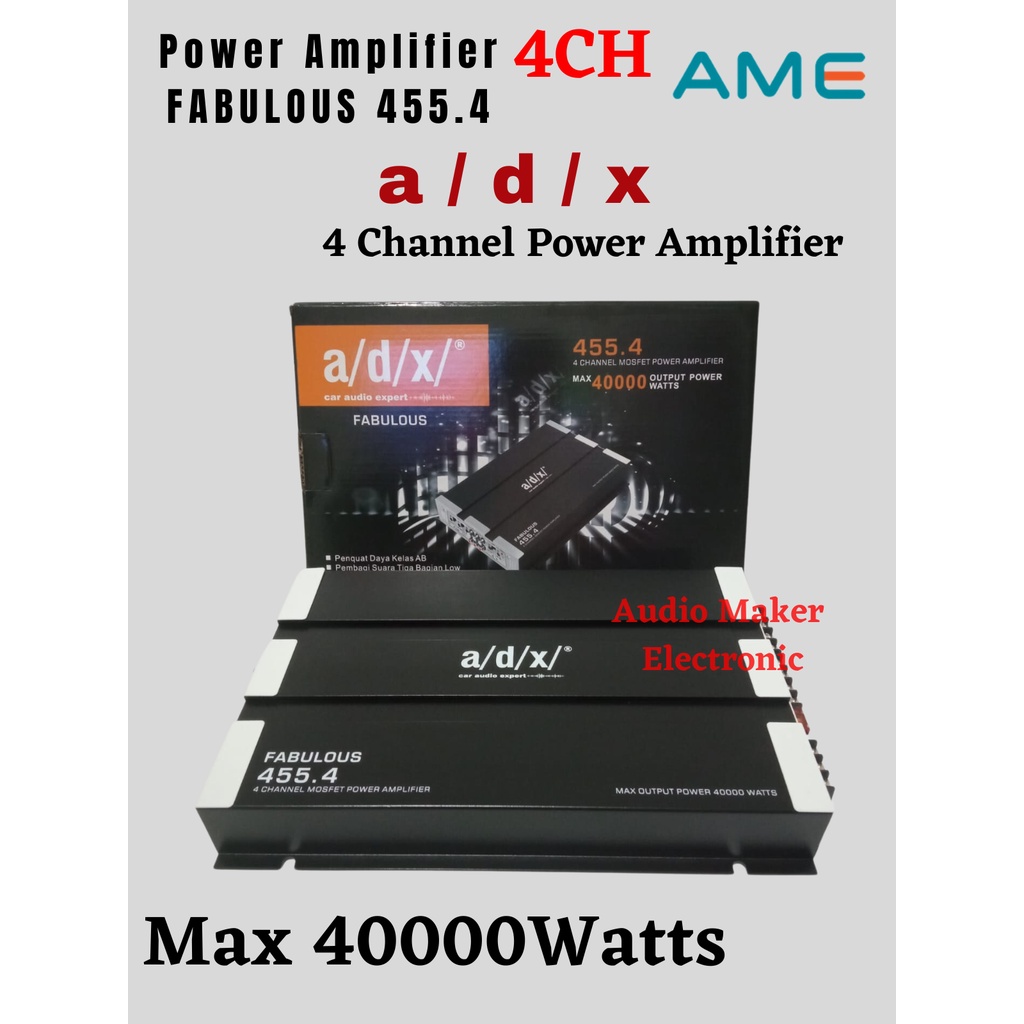 Power Amplifier Mobil ADX Fabulous 455.4 Max Power 40000 Watts 4CH MOSFET