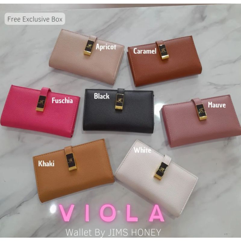 Free Box Viola Wallet Jims Honey Dompet Lipat Card Wanita Import