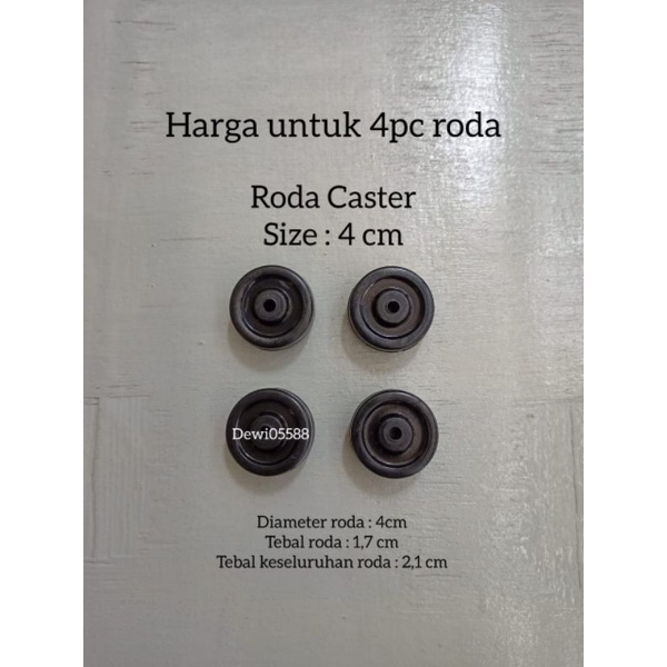 Roda Replacement, Roda koper, Roda Cincin, Karet roda, Black rubber 4cm