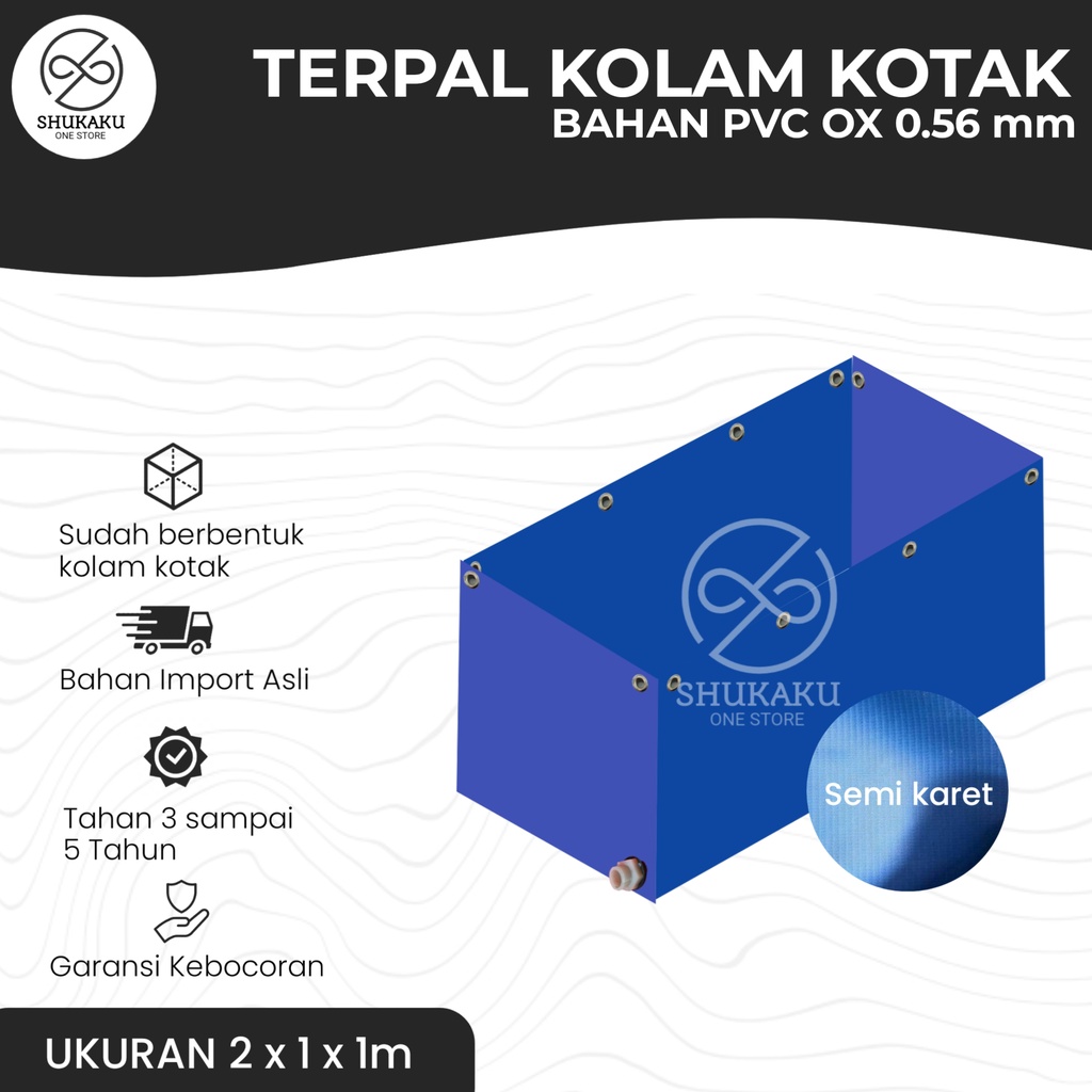 TERPAL KOLAM IKAN 2x1x1 / 200x100x100 KOLAM TERPAL OX