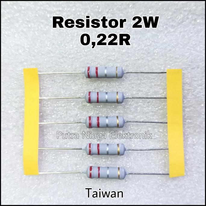 Resistor 0,22R 2W Taiwan 0,22ohm 2watt 0.22R / 0.22ohm 2 Watt putr4n14 Murah