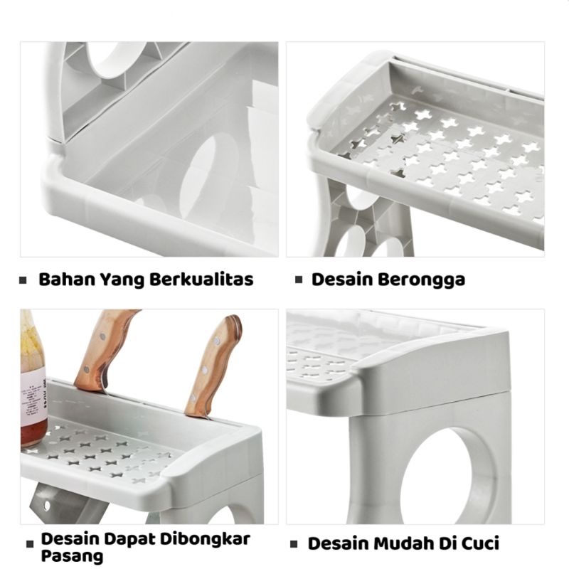 Rak Bumbu Dapur 2 Susun / 2 TINGKAT / Serbaguna Gantungan dan Tempat⭐IndoStar.olshop⭐