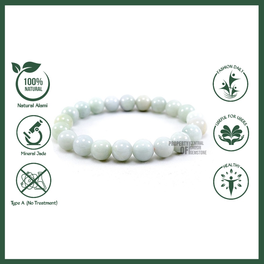Gelang Natural Jade Giok Grade A Burma