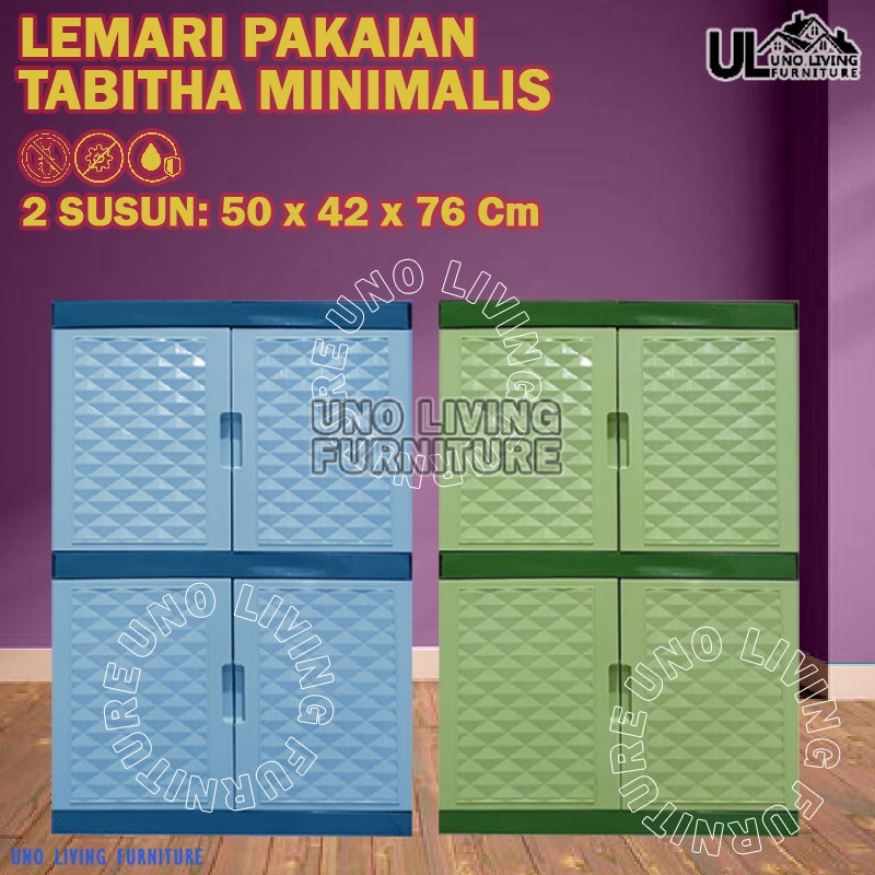 LEMARI PAKAIAN PLASTIK 2 SUSUN LEMARI KINGDOM VIRUS 2 SUSUN