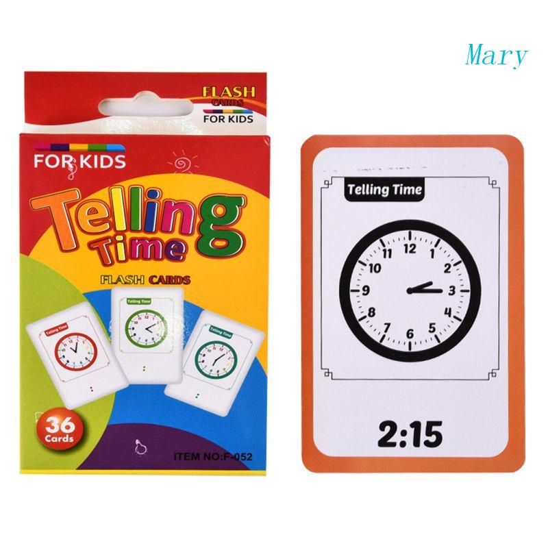 Mary for Time Telling Kartu Flash Mengajar Mainan Tk3 4 5 Belajar Dini Main