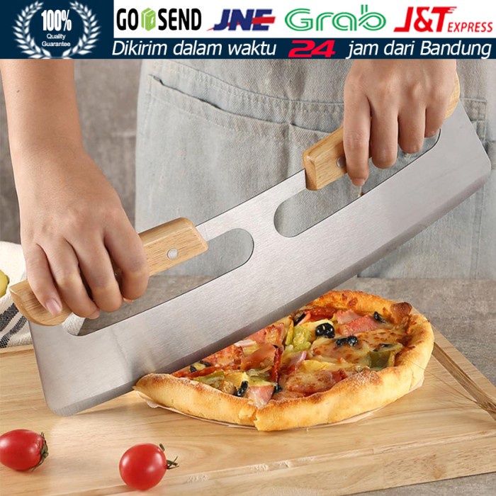 Ready...Ready...Ready...] Pisau Pemotong Pizza Adonan Stainless Dough Scrapper Pizza Cutter 304