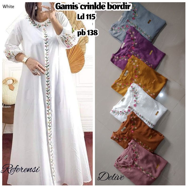 GAMIS BORDIR CRINKLE//GAMIS CRINKLE POLOS//GAMIS CRINKLE BORDIR