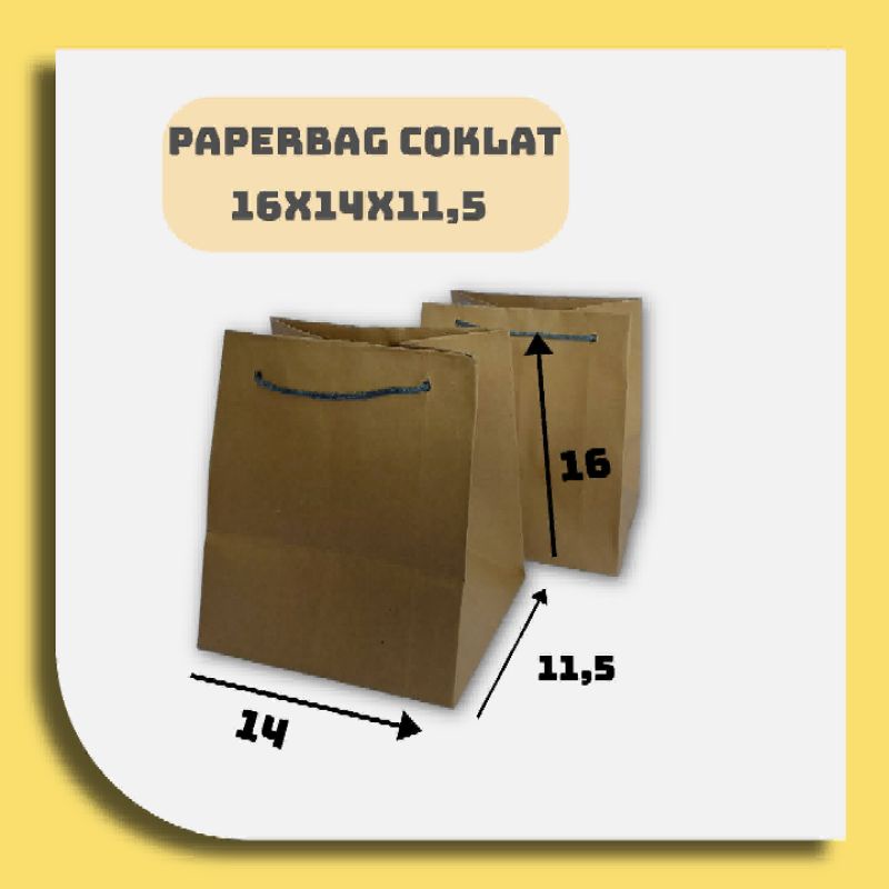 

Tas kertas paperbag r3 dimensi 16cm x 14cm x 11cm/ tas kertas coklat polos, tas kertas emas, tas kertas batik