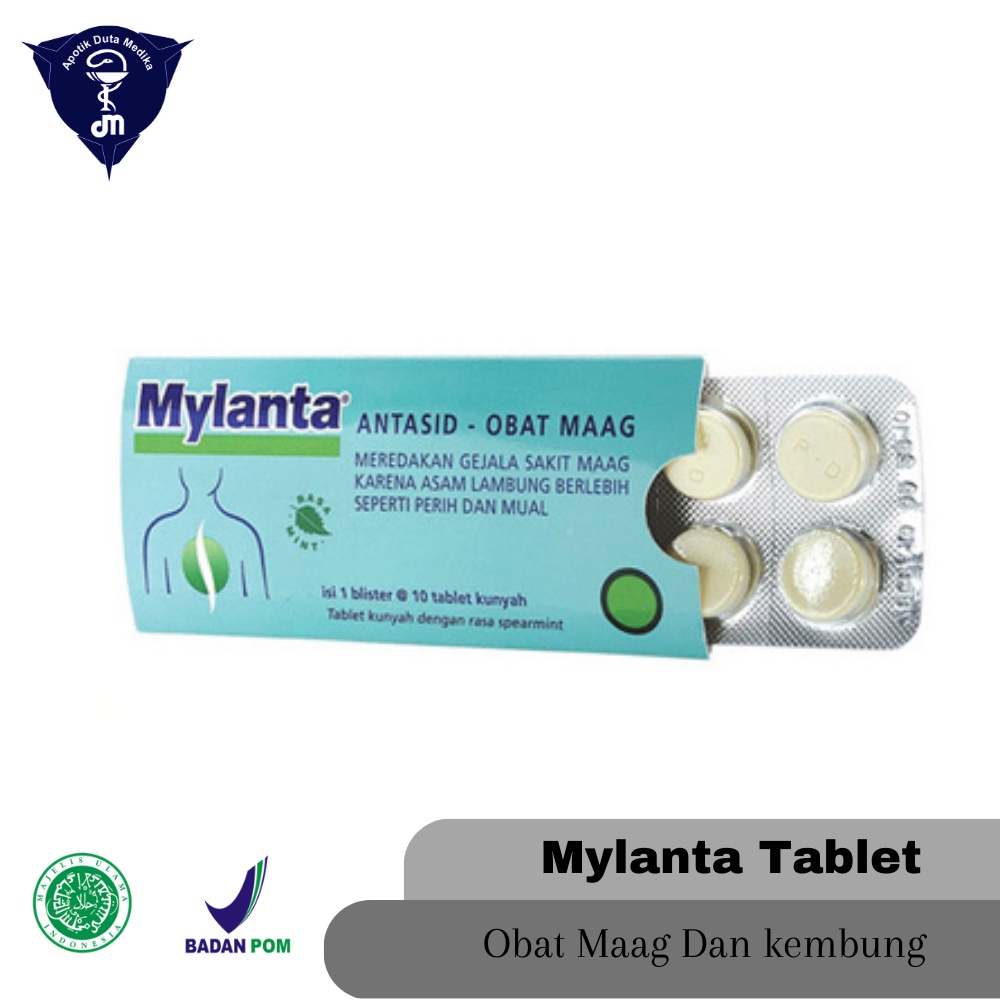MYLANTA 10 TABLET - OBAT MAAG DEWASA/ASAM LAMBUNG/PERUT KEMBUNG DEWASA