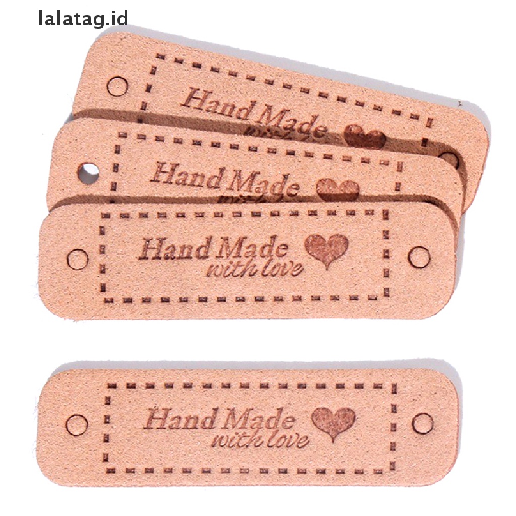 [lalatag] 20pcs Tag Handmade Dengan Label Love Tag Pakaian DIY Kerajinan Jahit 56 * 15MM [ID]