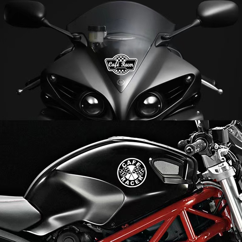 Café Racer Retro Knight Skull Sepeda Motor Stiker Reflektif Knight Spirit Motocross Helmet Stiker Dekoratif Tahan Air untuk Harley CVO DYNA Glide Touring Softail