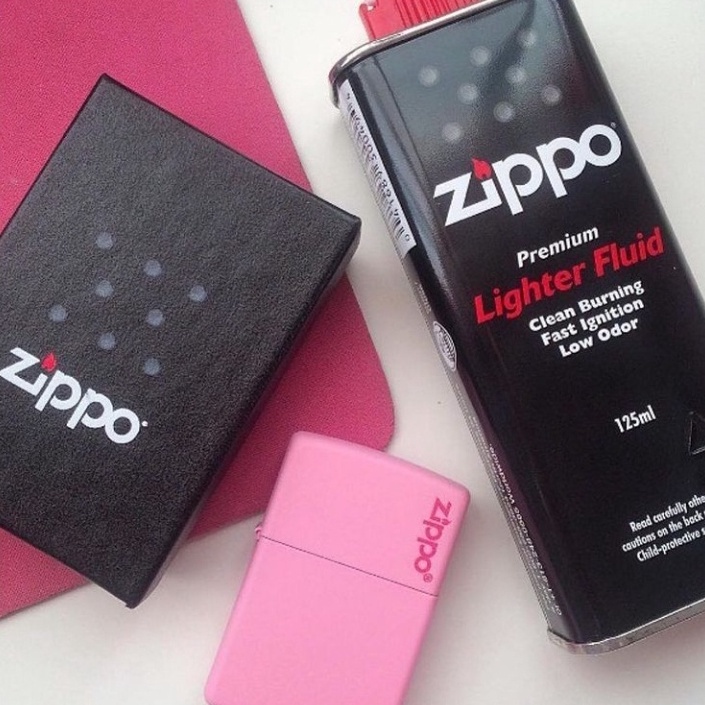 BISA COD! Korek Zippo Pink Matte Merah Muda Original Ping Sound