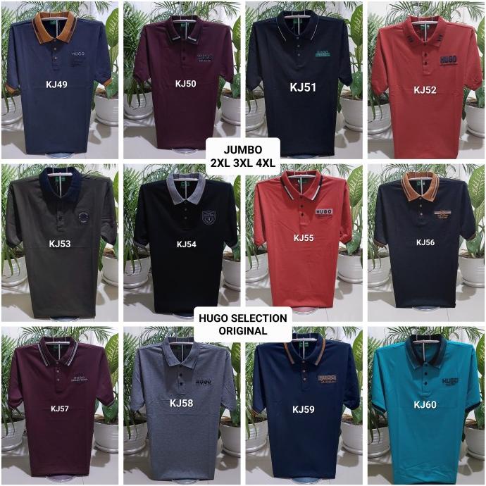 HRG DISKON Kaos kerah hugo selection hugo sport jumbo big size 2xl 3xl 4xl xxl
