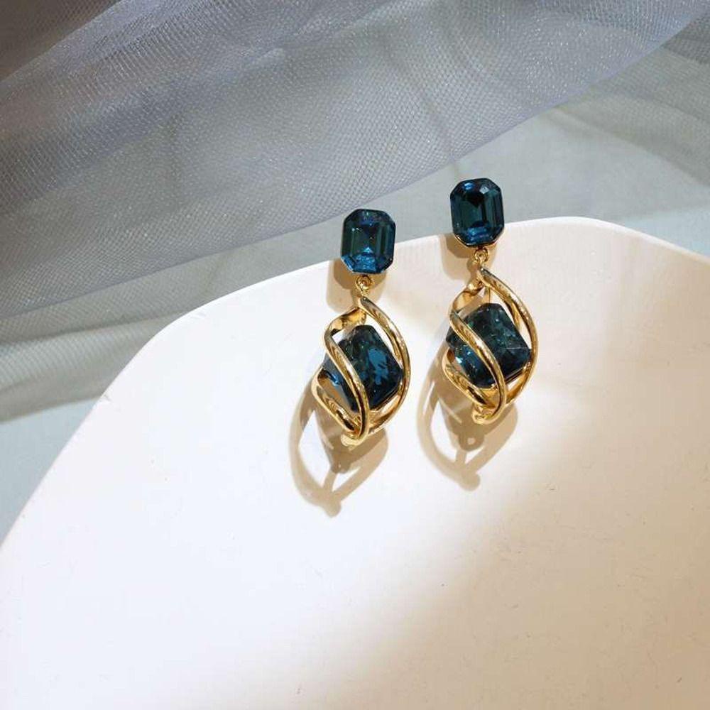 Mxbeauty Anting Wanita Elegan Halus Berkilau Trendi Niche Desain Fashion Perhiasan Gadis Hadiah Berlian Imitasi Alloy Gaya Korea Menjuntai Earrings